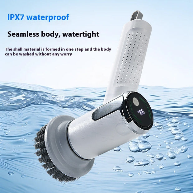 Electric Cleaning Brush with Smart Display – Multifunctional & Waterproof