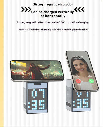 6-in-1 Wireless Charging Station \ PixelSound  - Smart Clock, Bluetooth Speaker & Fast Charger Letshome™