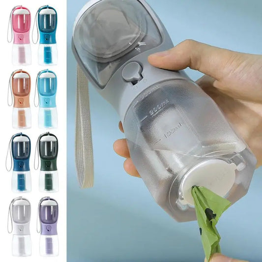 Dog Water Cup 3-in-1 – Water Bottle, Food Container & Waste Bag Dispenser