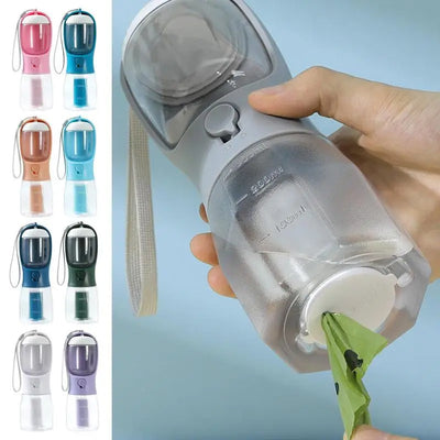 Dog Water Cup 3-in-1 – Water Bottle, Food Container & Waste Bag Dispenser