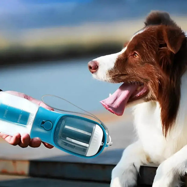 Dog Water Cup 3-in-1 – Water Bottle, Food Container & Waste Bag Dispenser
