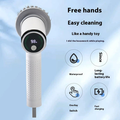 Electric Cleaning Brush with Smart Display – Multifunctional & Waterproof
