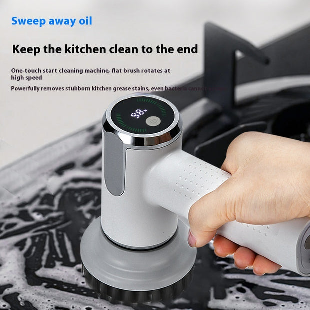 Electric Cleaning Brush with Smart Display – Multifunctional & Waterproof
