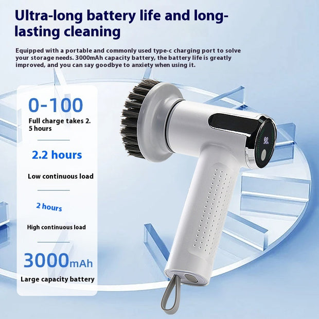 Electric Cleaning Brush with Smart Display – Multifunctional & Waterproof
